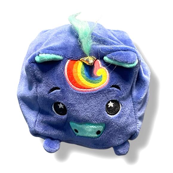 Moosh Moosh Plush Unicorn Reversible Raindrop Rainbow Squared Flip Em Animal 4" - Picture 6 of 10